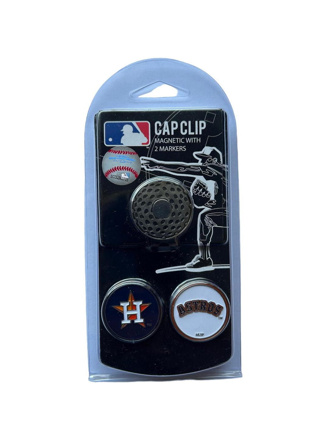 MLB Major League Baseball Official Golf Hat Clip and 2 Golf Ball Markers. Houston Astros.