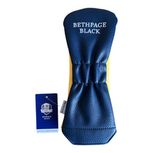 Load image into Gallery viewer, 2025 Ryder Cup Bethpage Black Match Logo Hybrid or Rescue Wood Golf Headcover. Yellow.
