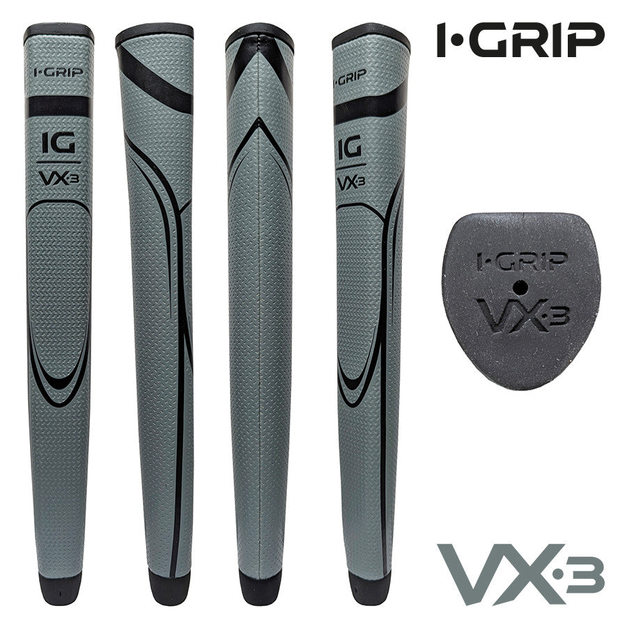 iGrip VX3 Large Golf Putter Grip. Grey.