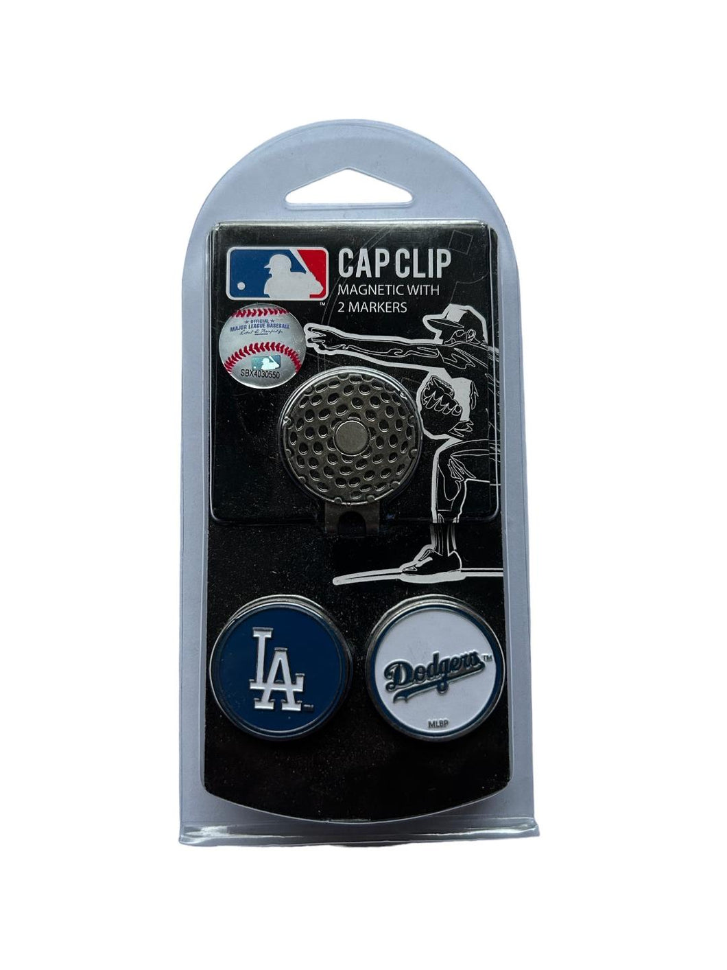 MLB Major League Baseball Official Golf Hat Clip and 2 Golf Ball Markers. LA Los Angeles Dodgers.