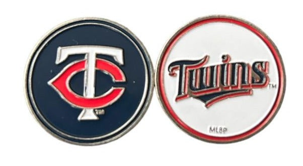 MLB Official Team Crested Golf Ball Marker. Double Sided. Minnesota Twins.