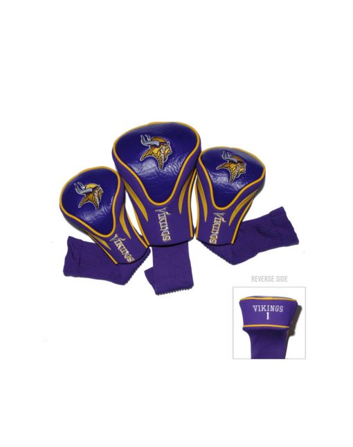 NFL Official Set of 3 Contour Golf Driver, 3 and X Headcovers. Minnesota Vikings.