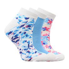 Load image into Gallery viewer, 2026 Surprizeshop 3 Pairs of Ladies Printed Golf Trainer Socks 3 Pack - Pink Viola, Navy Viola or Watercolour Petal.
