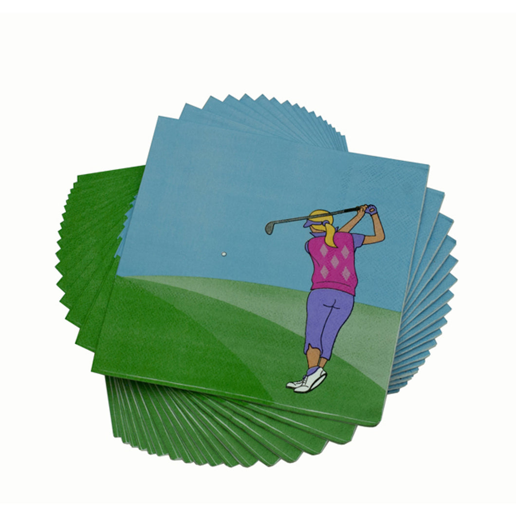 Surprizeshop Golf Lady Golfer Pack of 20 Napkins.