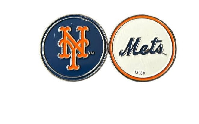 MLB Official Team Crested Golf Ball Marker. Double Sided. New York Mets.