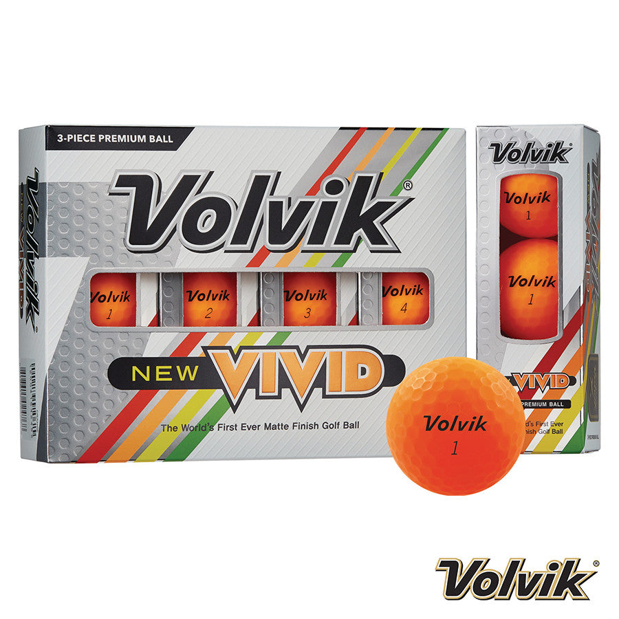 Volvik Vivid Focus Golf Balls. Orange.