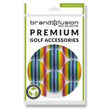 Load image into Gallery viewer, The Golfers Club Striped Practice Golf Balls (Rainbow) x 9
