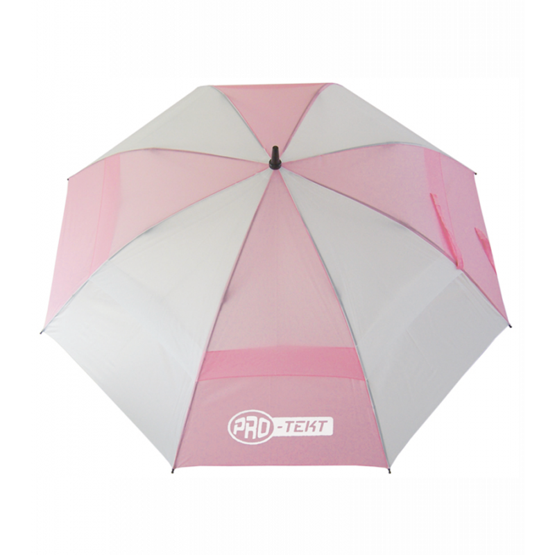 Pro Tekt Double Canopy Golf Umbrella. Pink / White.