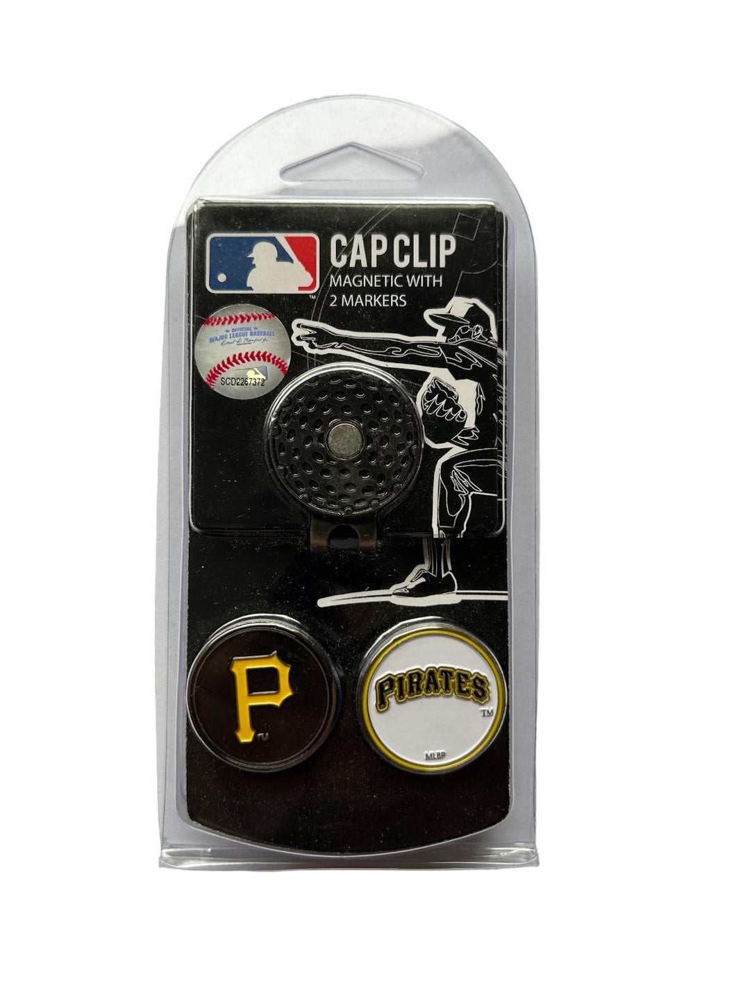 MLB Major League Baseball Official Golf Hat Clip and 2 Golf Ball Markers. Pittsburgh Pirates.