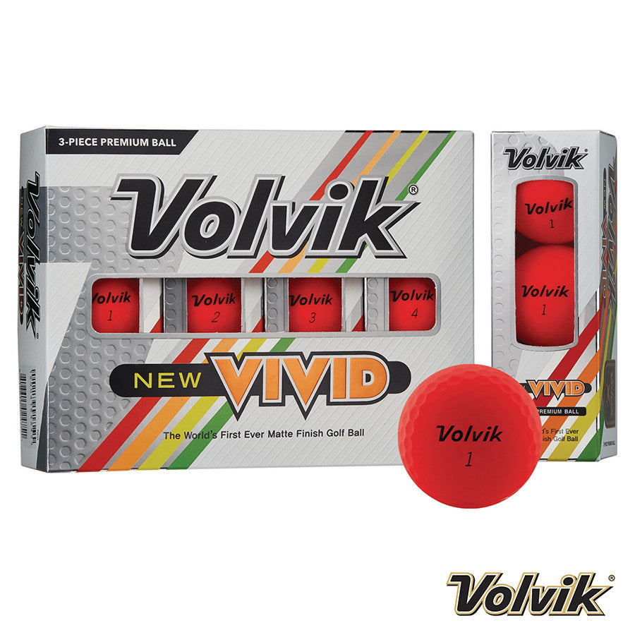 Volvik Vivid Focus Golf Balls. Red.