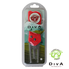 Load image into Gallery viewer, Twisted Frog Diva Aero ST Auto-Open Golf Divot Repair Tool and Ball Marker.
