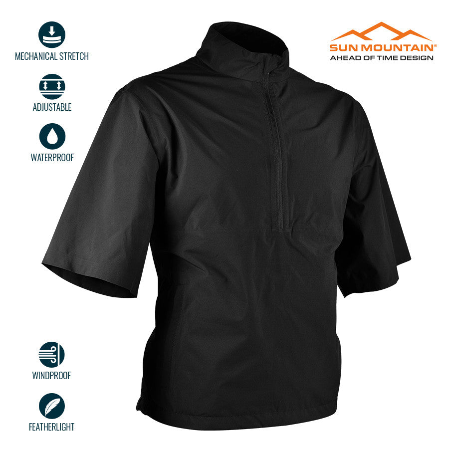 Sun Mountain Golf Monsoon Short-Sleeve Pullover - Black or Platinum / Black