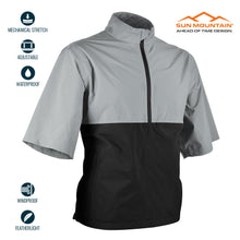 Load image into Gallery viewer, Sun Mountain Golf Monsoon Short-Sleeve Pullover - Black or Platinum / Black
