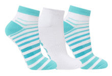 Load image into Gallery viewer, 2024 Surprizeshop 3 Pairs of Ladies Trainer Golf Socks. Aqua Pink Purple Multicolour
