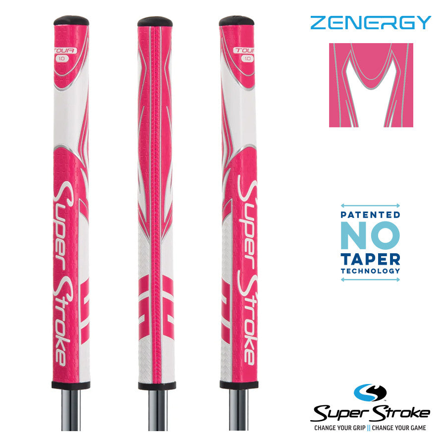 SuperStroke Zenergy Tour 1.0 White / Pink Putter Grip.