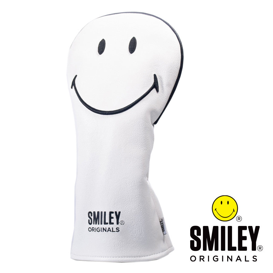 Smiley Original Fairway Wood Headcover. White.