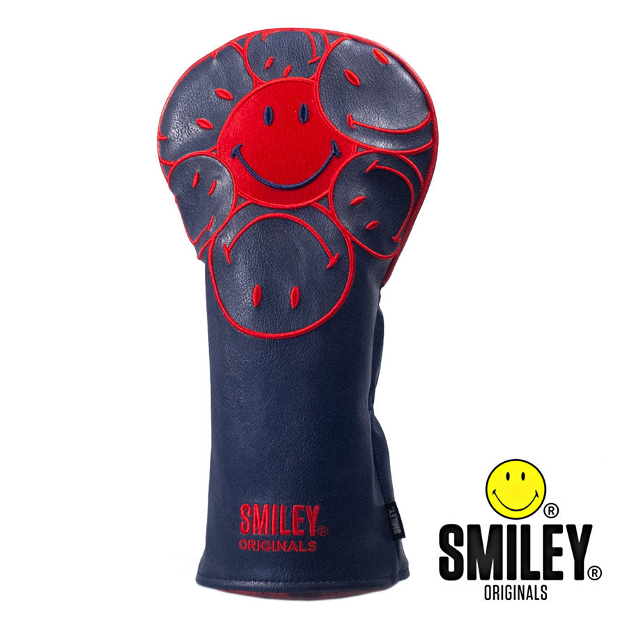 Smiley Original Driver Headcover. Navy / Red.