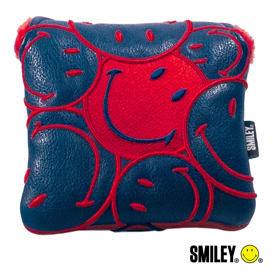 Smiley Original Spider Mallet Putter Cover. Red / Navy.