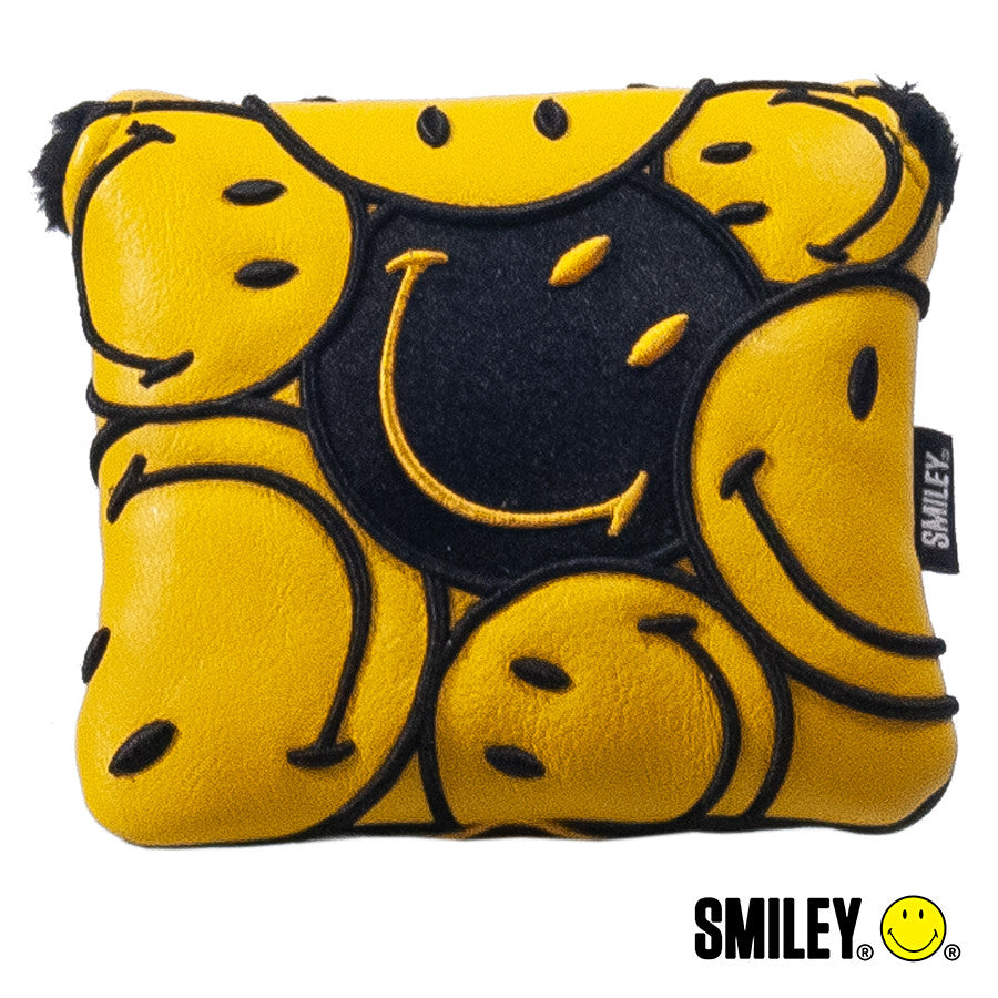 Smiley Original Spider Mallet Putter Cover. Yellow / Black