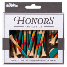 Load image into Gallery viewer, Pride Sports Honors Collection Bamboo Golf Tees / Ball Marker Combo Pack. Sunrise Gradient.
