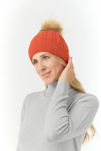 Load image into Gallery viewer, Pure Golf Ladies Suzie Waterproof Golf Bobble Hat. Orange.
