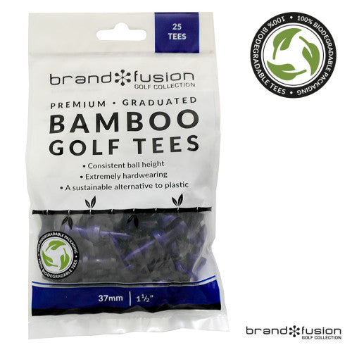 Brand Fusion Collection Graduated Bamboo Golf Tees. Blue. 20 Pack.