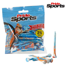 Load image into Gallery viewer, Pride Sports Special Edition &#39;Paint Splatter&#39; Golf Tees. Blue / Orange.
