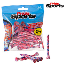 Load image into Gallery viewer, Pride Sports Special Edition &#39;Paint Splatter&#39; Golf Tees. Red / Blue.
