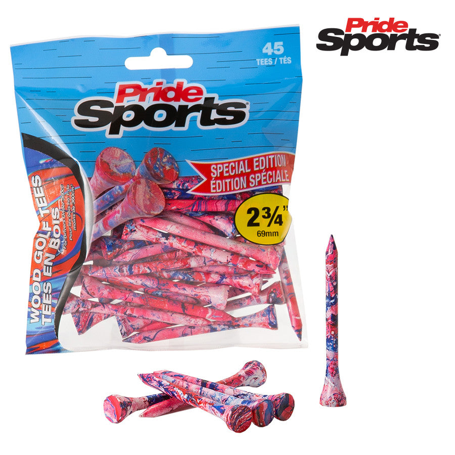 Pride Sports Special Edition 'Paint Splatter' Golf Tees. Red / Blue.