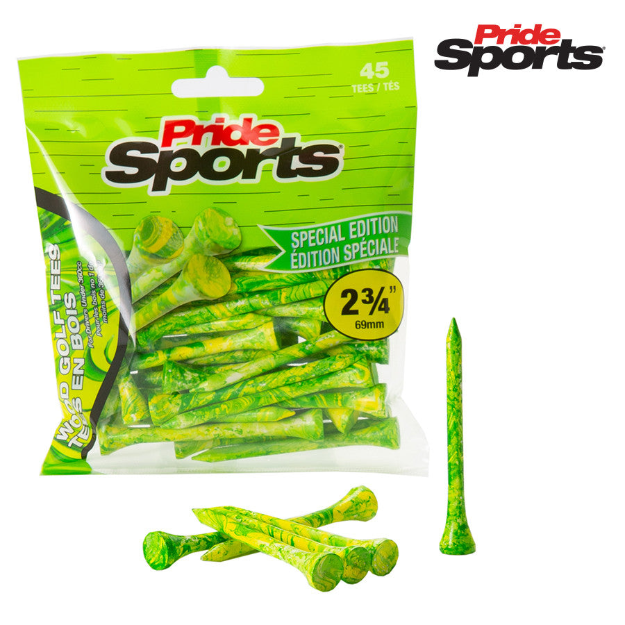 Pride Sports Special Edition 'Paint Splatter' Golf Tees. Green / Yellow.