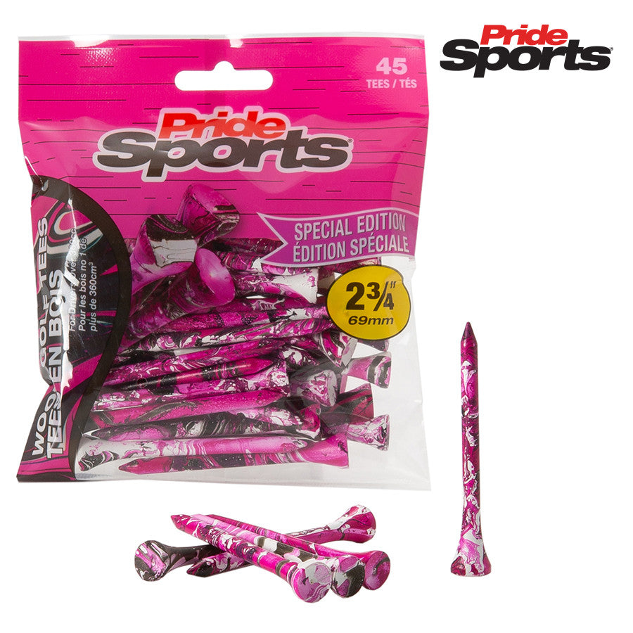 Pride Sports Special Edition 'Paint Splatter' Golf Tees. Pink / Black.