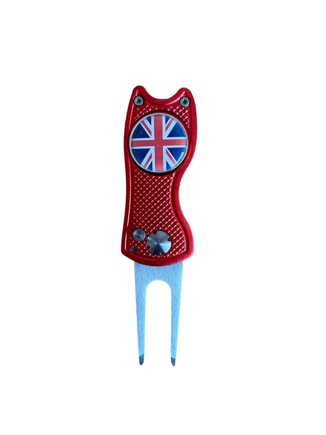 United Kingdom, Union Jack Crested Switchblade Design Golf Divot Tool With Detachable Golf Ball Marker