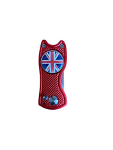 Load image into Gallery viewer, United Kingdom, Union Jack Crested Switchblade Design Golf Divot Tool With Detachable Golf Ball Marker
