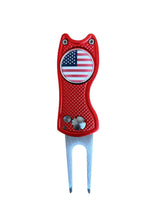 Load image into Gallery viewer, Europe or USA Switchblade Design Golf Divot Tool With Detachable Golf Ball Marker
