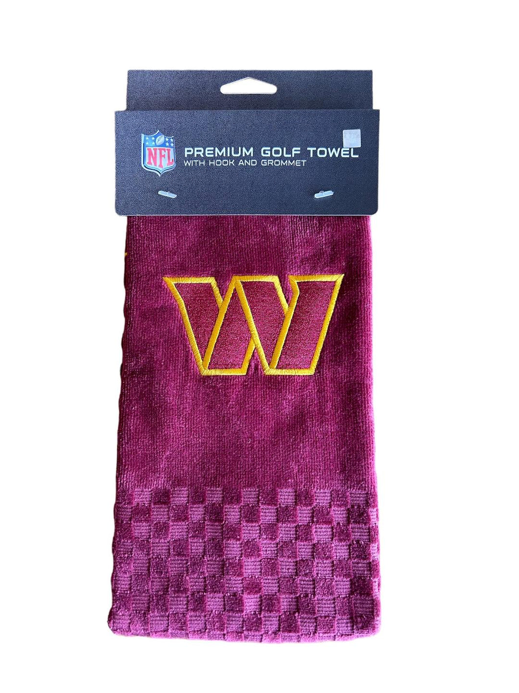 NFL Official Team Crested Tri Fold Golf Towel. Washington Commanders.