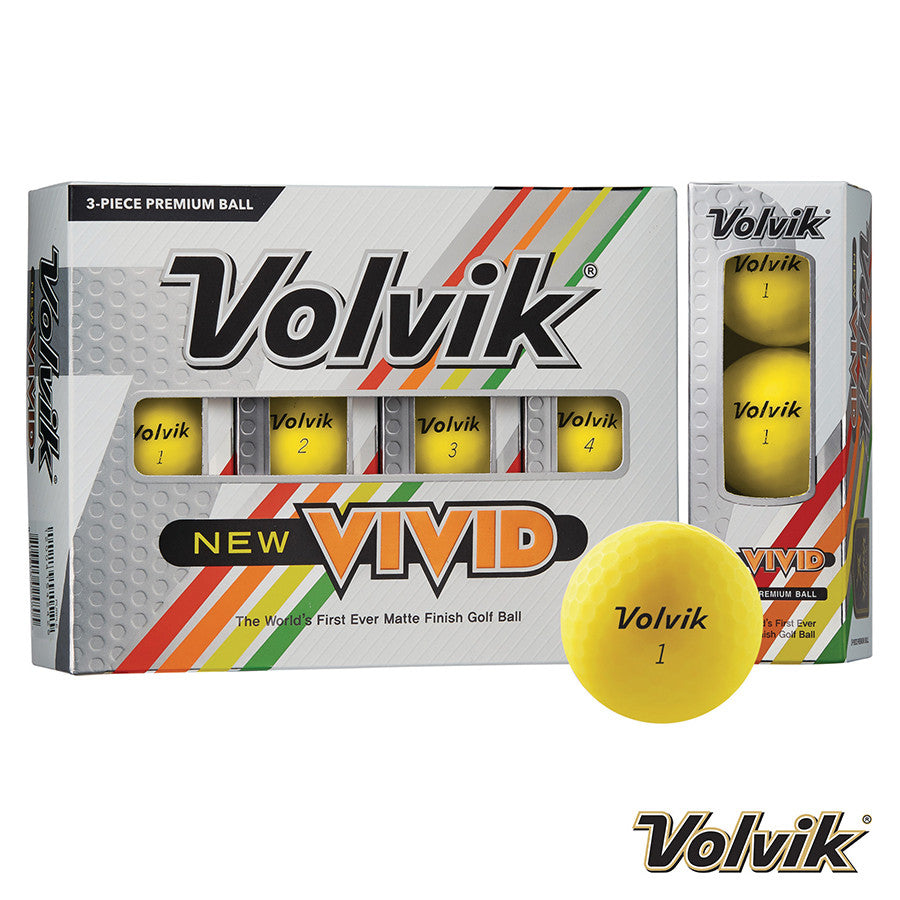 Volvik Vivid Focus Golf Balls. Yellow.