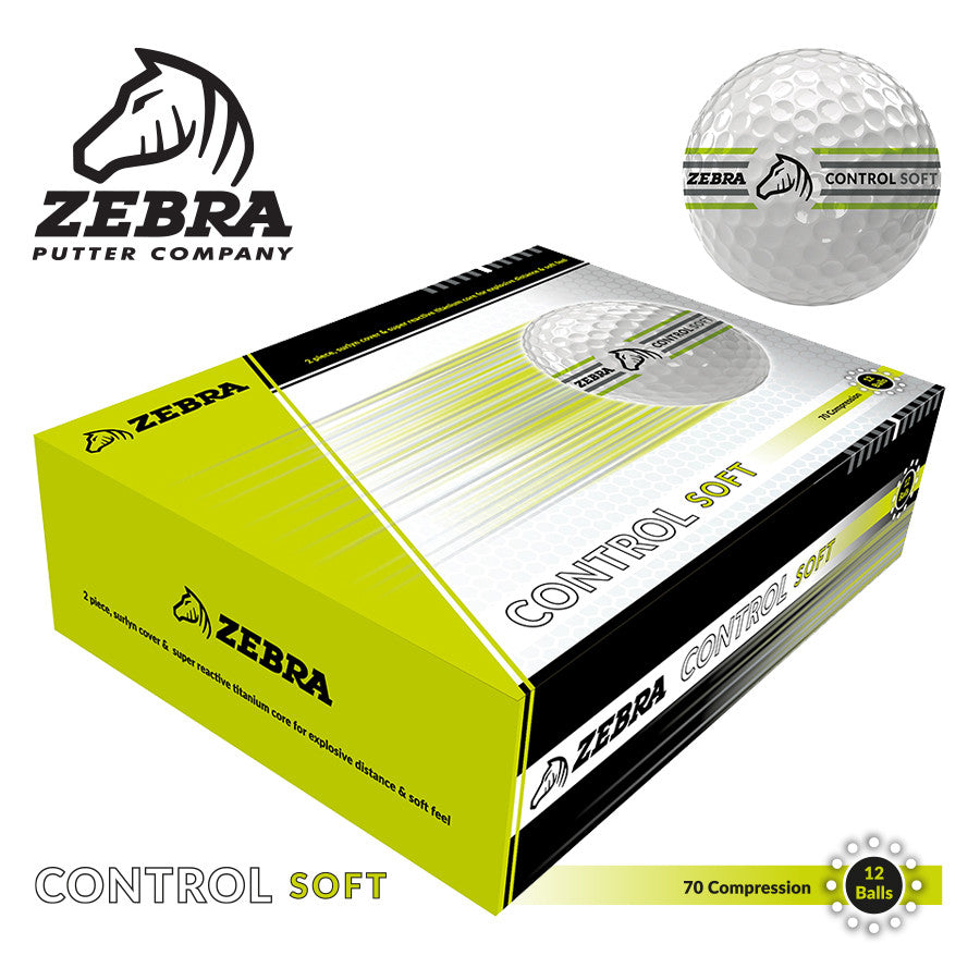 1 Dozen Zebra Control Golf Balls. White.