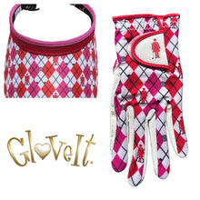 Load image into Gallery viewer, SALE Glove It Golfin Gal Design Ladies Golf Visor, Glove or Wristlet Bag.
