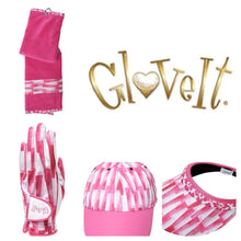 Load image into Gallery viewer, SALE Glove It Peppermint Design Ladies Golf Visor, Glove, Towel, Zip Bag, Cap or Wristlet Bag.
