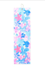 Load image into Gallery viewer, Surprizeshop Microfibre Tri-fold Ladies Golf Towel - Riviera Blue or Pink, Watercolour Petal, Over 18 Boozy.
