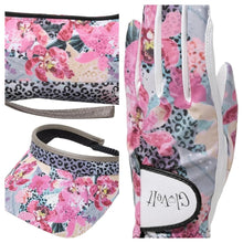 Load image into Gallery viewer, SALE Glove It Orchid Cheetah Design Ladies Golf Visor, Glove or Wristlet Bag.
