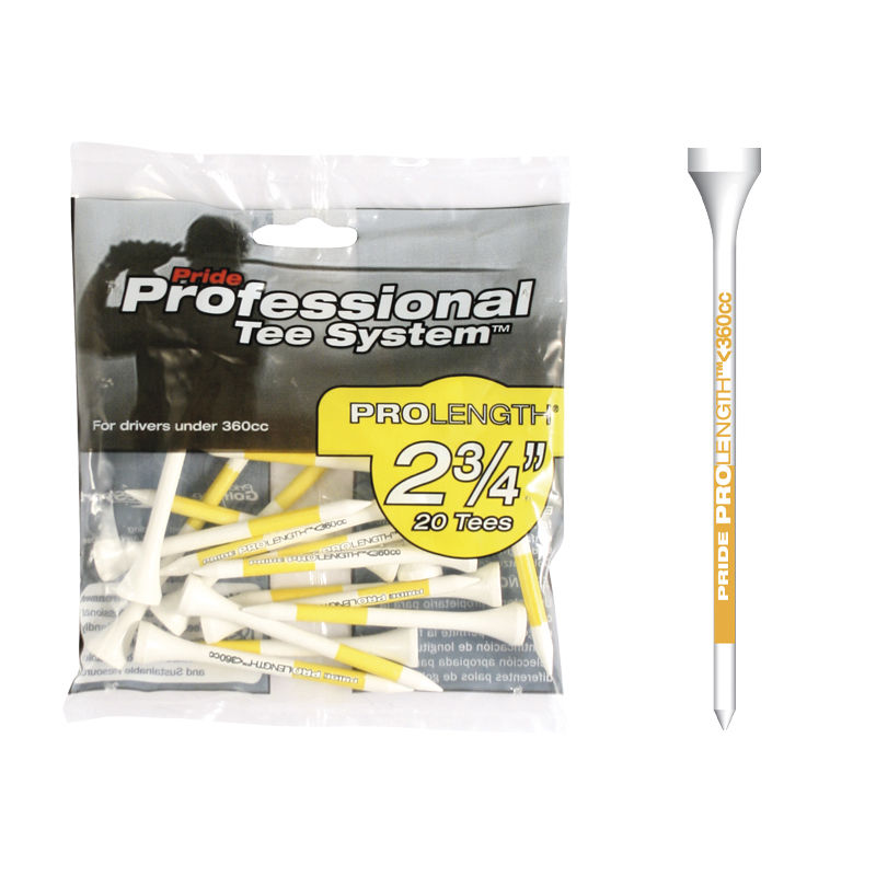 Pride Professional Tee System. Prolength Max Golf Tees. 20 Pack. 2 3/4 Inch.