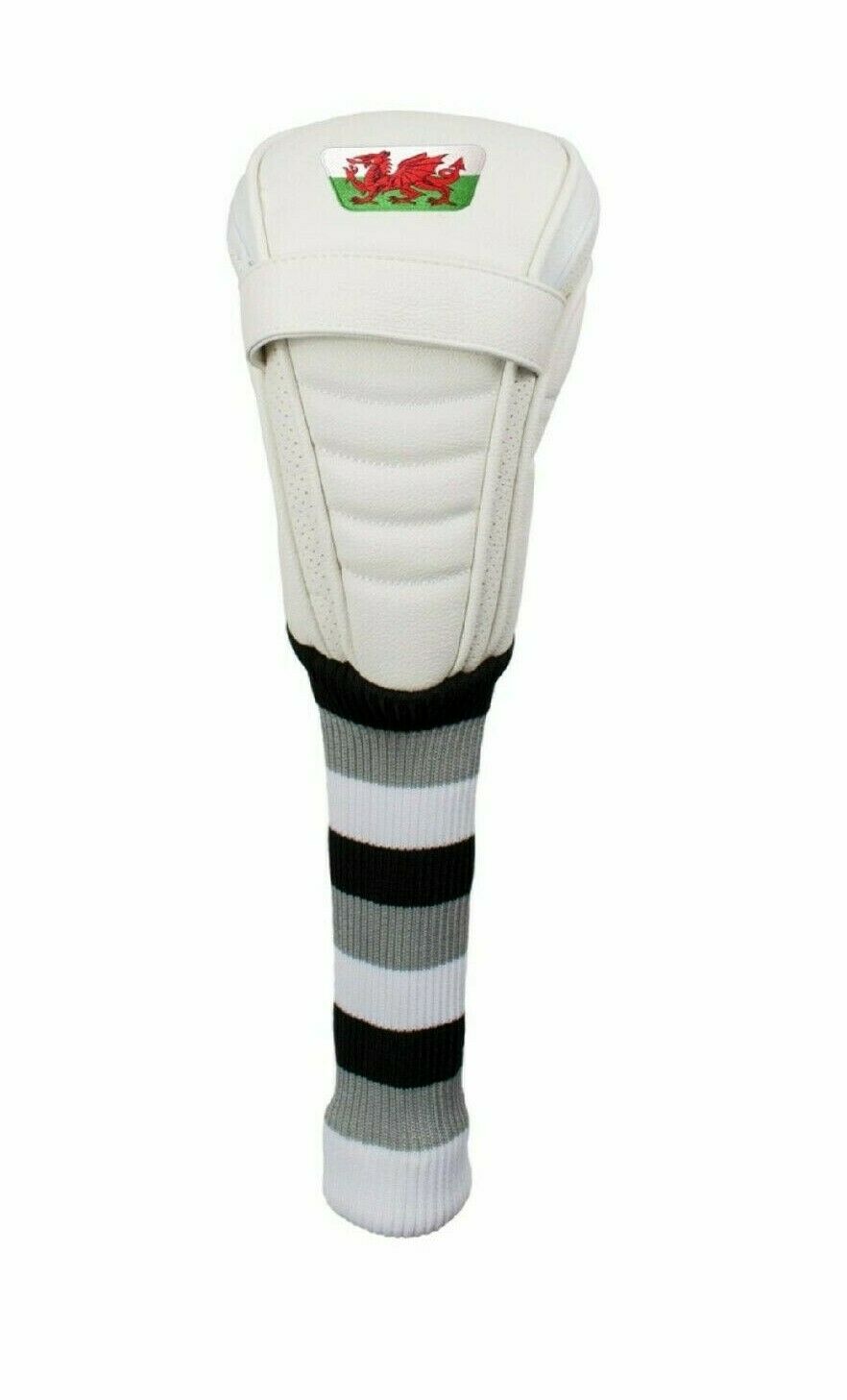 Asbri Wales Crested Golf Driver, Fairway or Hybrid Headcover. White.