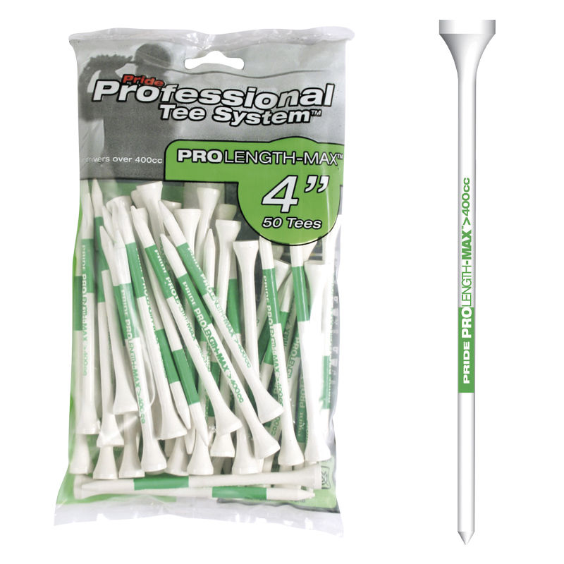 Pride Professional Tee System. Prolength Max Golf Tees. 50 Pack. 4 Inch.