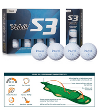 Load image into Gallery viewer, Volvik S3 Golf Balls. White.
