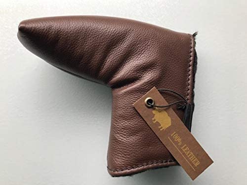 Sun Mountain 100% Leather Blade Style Putter Headcover. Brown