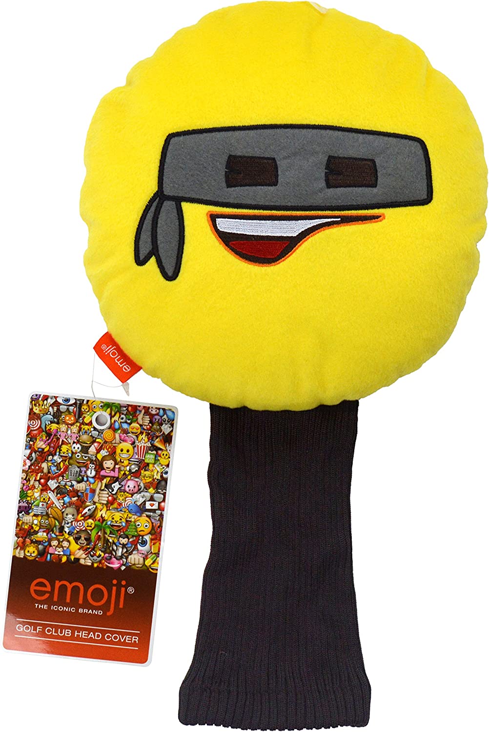 Official Emoji Novelty Golf Head Cover - Bandit, Yellow.