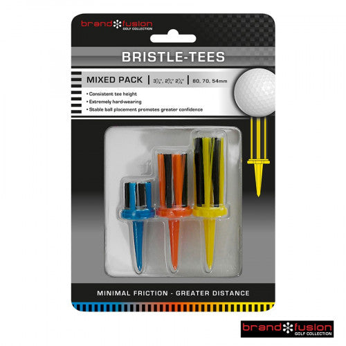 Brand Fusion Brush Brissle Golf Tees In Bullet Pack. 54MM, 70MM,  and XLT 80MM