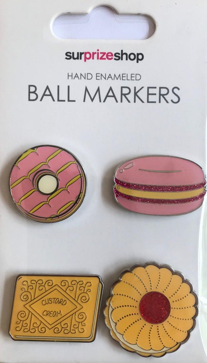 Surprizeshop Tea and Biscuits Set of 4 Golf Ball Markers.