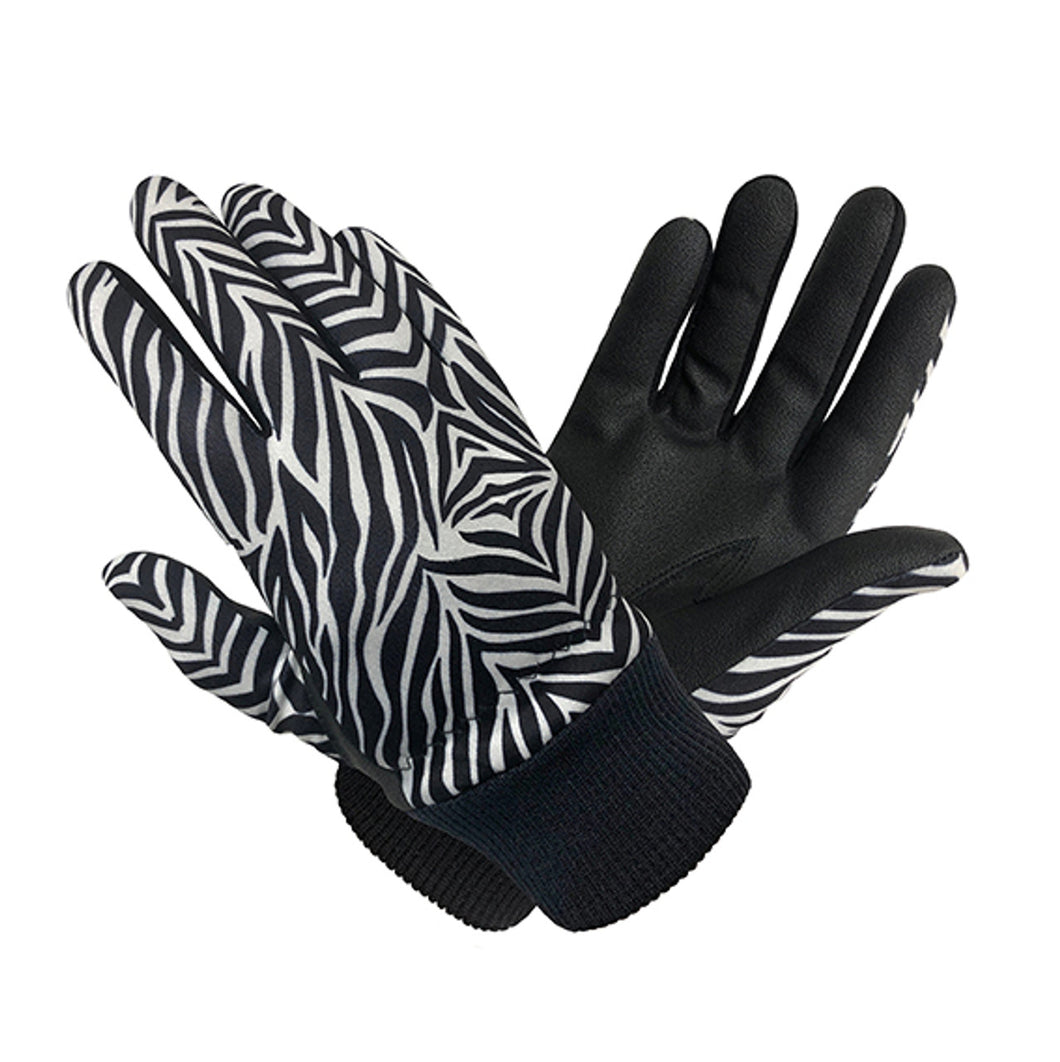 Surprizeshop Ladies Polar Stretch Winter Golf Gloves - Black Zebra.